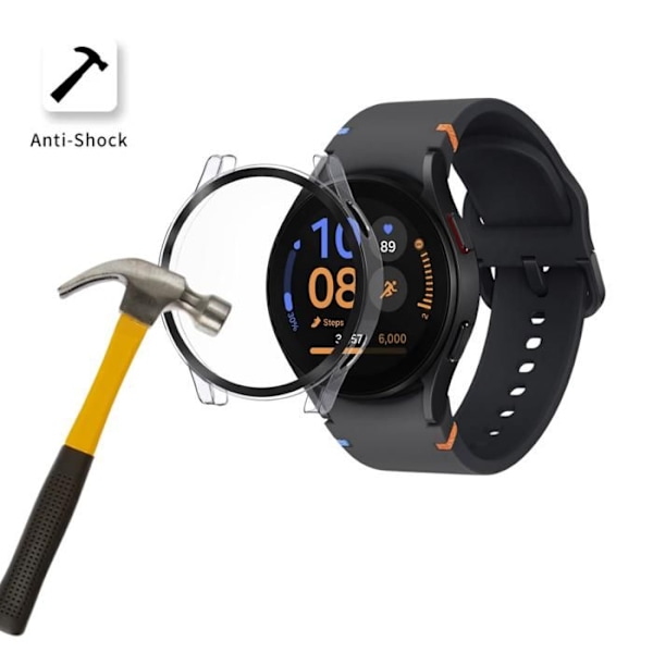 Samsung Galaxy Watch FE 40mm Fodral Kompatibelt - Hårt Skyddsfodral Transparent Härdat Glas Skärm Phonillico Transparent