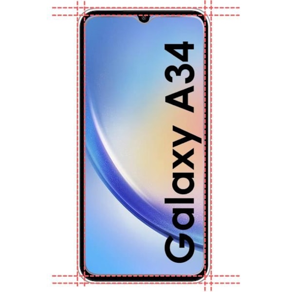 Karkaistu lasi Samsung Galaxy A34 5G:lle ja kameran suojaus [Pakkaus 2] Phonillico® suojakalvo