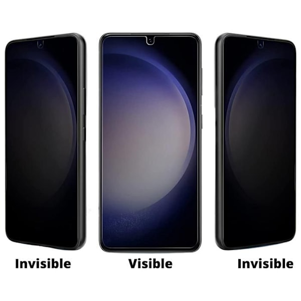 Cover og skærmbeskyttelse - Phonillico® - Samsung Galaxy S25 - Fleksibel - 2 Anti-Spion Tempereret Glas - Sort Klar och svart