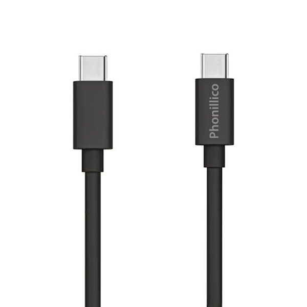 Lot 3 Kaapelit 20cm USB-C USB-C Musta Samsung Galaxy A12 / A02S / A32 4G / A32 5G / A42 5G / A52 Phonillico® Svart