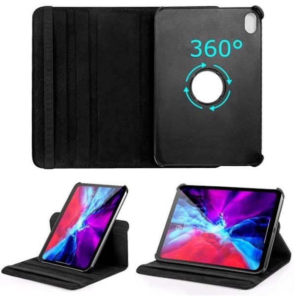360 roterande fodral svart för iPad MINI 6:e generationen 2021 - Skyddande fodral med elastisk stängning Phonillico® Svart