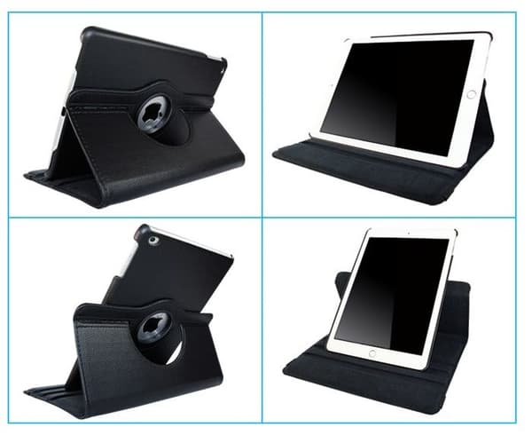 Coque Rotative 360 Sort til iPad Air 13 inch M3 2025 - Husse Etui Beskyttelse Elastisk Lukning Phonillico® Svart