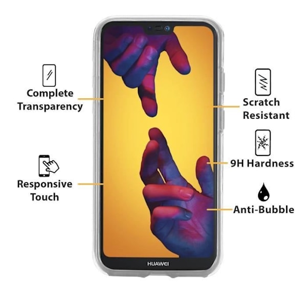 Huawei P20 LITE-skal - Helkroppstransparent TPU-gelskydd Framsida Baksida Skydd Mjukt Silikon Phonillico® Transparent
