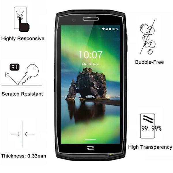Härdat Glas - Phonillico® - Crosscall Action X5 - Pack om 4 - Rivbeständig - Skärm skydd Transparent