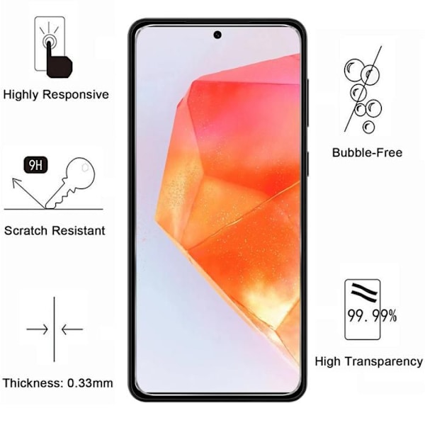 Suojakalvo - Phonillico - Samsung Galaxy C55 5G - 2-pack - Karkaistua lasia - Naarmunkestävä Transparent