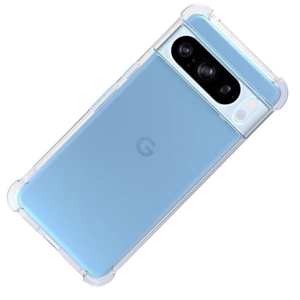 Coque Antichoc til Google Pixel 8 PRO og 2 Stykker hærdet glas skærmbeskyttelse Phonillico® Transparent