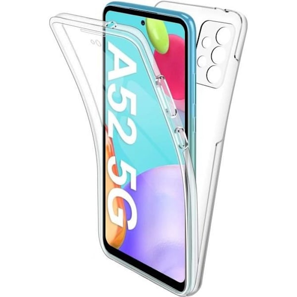 Coque Samsung A52 4G / A52 5G / A52s 5G - Täysikokoinen läpinäkyvä silikonikotelo 2 osaa edessä ja takana Phonillico® Transparent