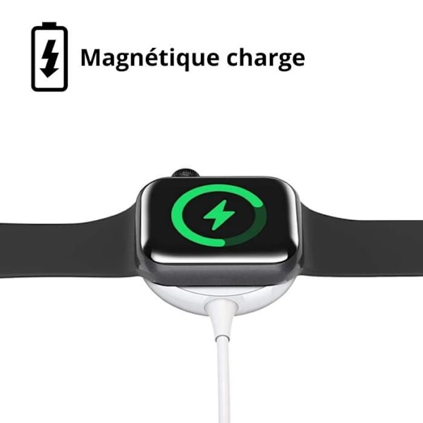 Kompatibel oplader til Watch Series Ultra/Series SE/Series 10/9/8/7/6/5/4/3/2/1 - USB-C kabel 1 meter opladning til smartwatch Phonillico® Vit