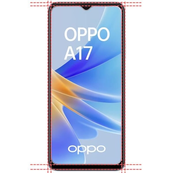 Oppo A17:n iskunkestävä kuori ja 2 kappaletta karkaistua lasia näytönsuojaksi Phonillico®