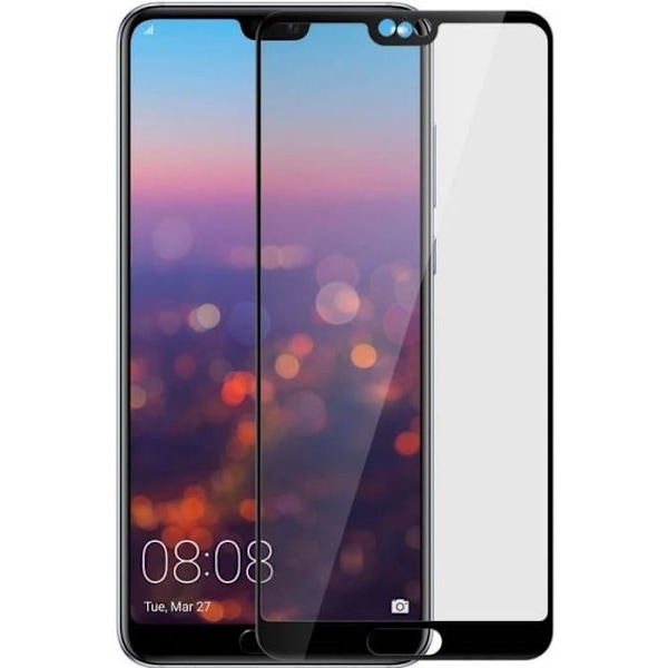 Herdbeskyttelse - Phonillico® - Huawei P20 - Sort Kant - Ultra Modstandsdygtig - Skærmbeskyttelse Svart