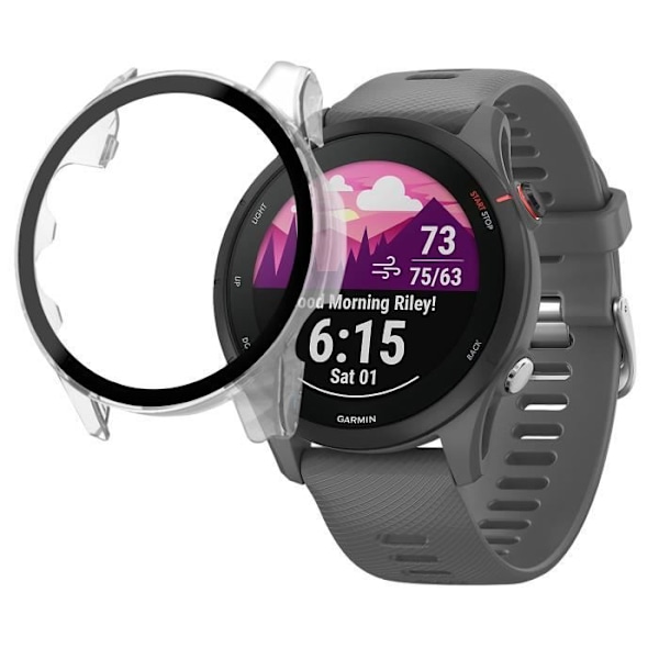 Garmin Forerunner 255 - 255 Music yhteensopiva kuori - Kova suojakotelo läpinäkyvällä näytön panssarilasilla Phonillico®