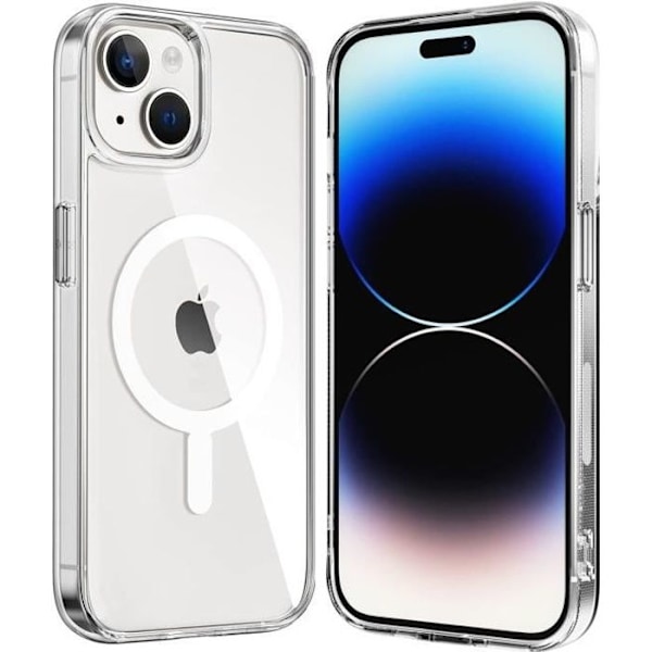 iPhone 15-skal - Transparent silikon med integrerad magnetisk cirkel Phonillico®