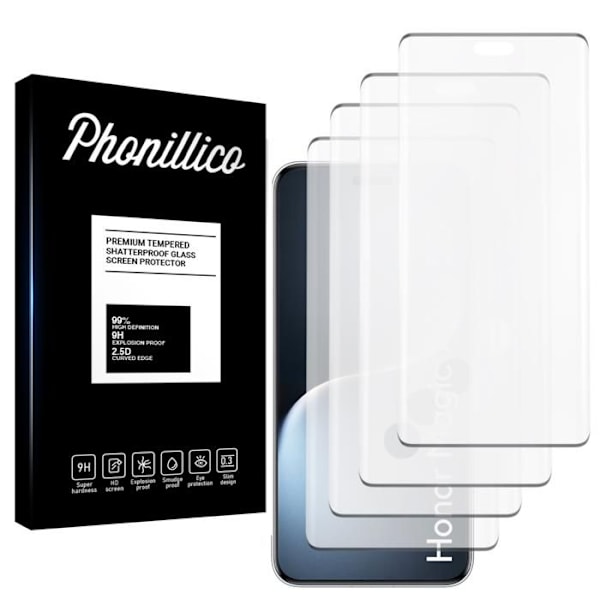 Hærdet Glas - Phonillico® - Honor Magic 7 Pro 5G - Pakke med 4 - Ridsebestandig - Skærmbeskyttelse Transparent