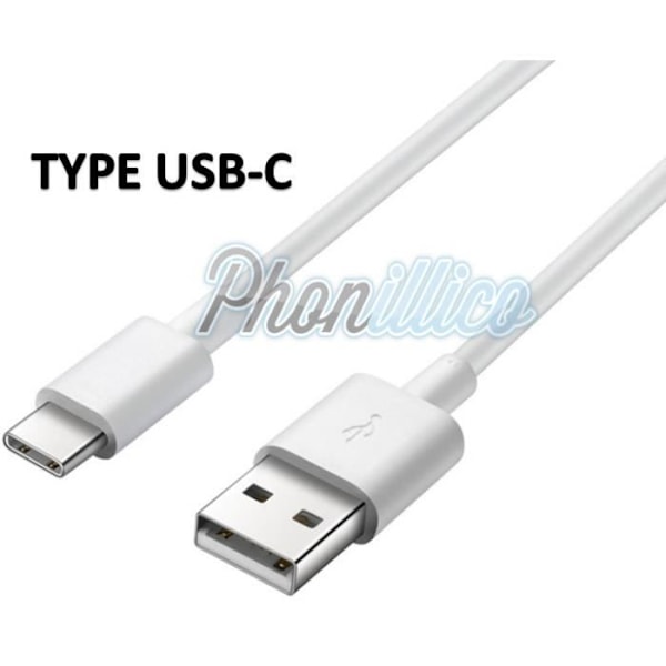 USB-C-kabel Vit laddare kompatibel med Samsung Galaxy A5 2017 - Phonillico®