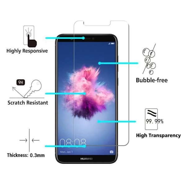 Näytönsuojakalvo - Phonillico® - HUAWEI P SMART - Kovakalvo - Naarmunkestävä - Kirkas Transparent