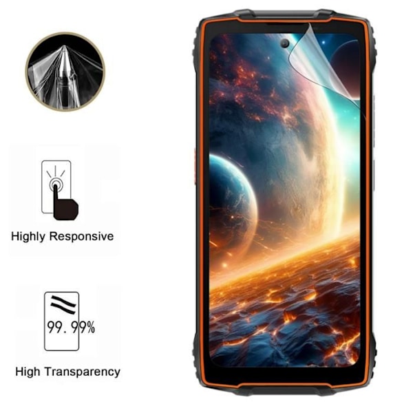 Blackview BV8200:n suojakalvo [Paketti 2] Kestävä ultra ohut muovinen suojakalvo Phonillico® Transparent