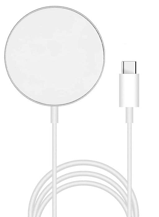 Magnetisk oplader kompatibel med MagSafe til iPhone 16 / iPhone 16 PLUS / iPhone 16 PRO / iPhone 16 PRO MAX - Phonillico® Vit