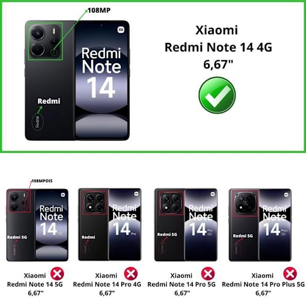 Skydd för Xiaomi Redmi Note 14 4G (Global Version) - Phonillico - Stötsäker - Mjuk - Transparent - Plastik Transparent