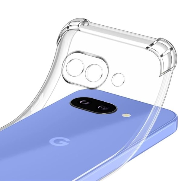 Iskunkestävä kuori - Phonillico® - Google Pixel 9a - Pehmeä - Läpinäkyvä - 2 Karkaistua Lasia Transparent