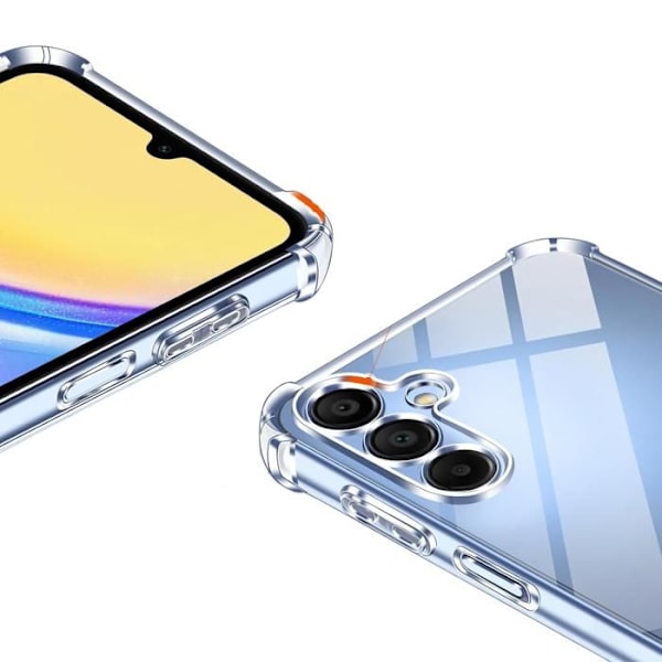 Skal - Phonillico - Samsung Galaxy A15 4G/5G - Stötsäker - Mjuk Silikon - Transparent Transparent