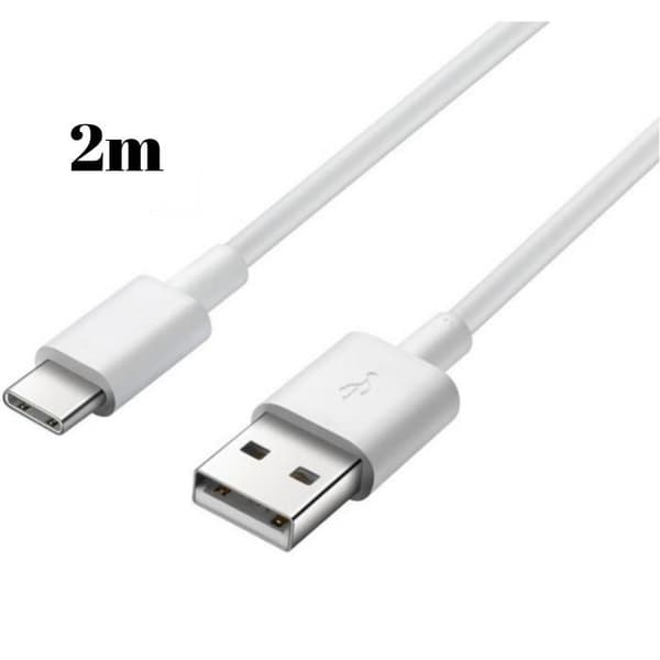 USB-C-kabel - Phonillico - Huawei MatePad Pro 10.8 - 2 meter - Vit - Kompatibel 2019/2021