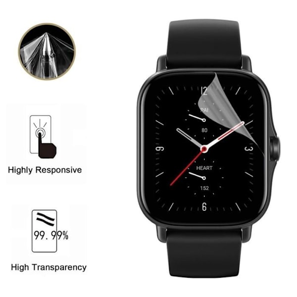Skyddsskärm för Amazfit GTS 2e [Pack 6] Plastskydd Film Resistent Ultra Tunn Phonillico Transparent