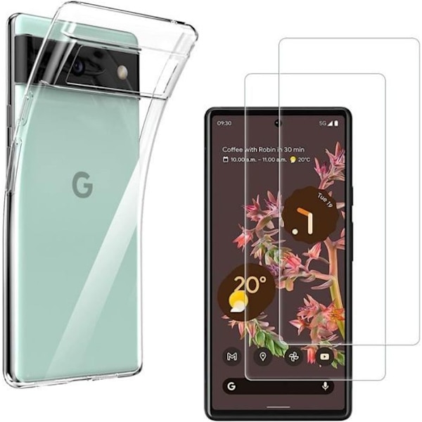 Kuori Google Pixel 6:lle ja 2 Karkaistua Lasiä Näytön Suojakalvo Phonillico® Transparent