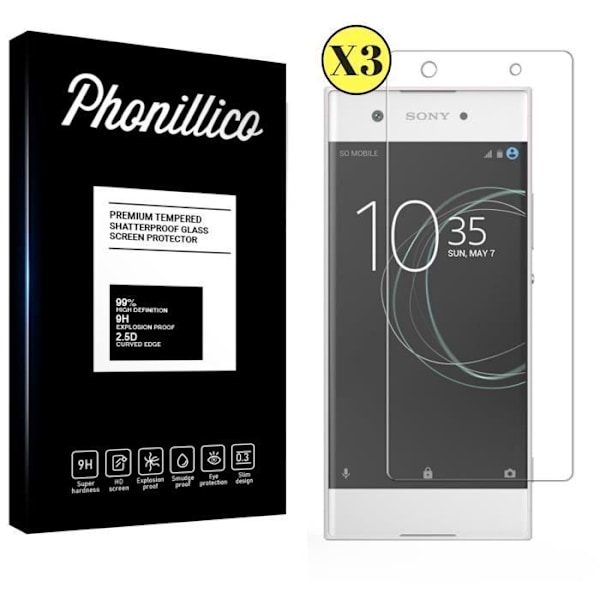 Elokuvan lasisuoja - Phonillico® - Sony Xperia XA1 - 3 kappaleen pakkaus - Karkaistu lasi - Kestävä naarmuille