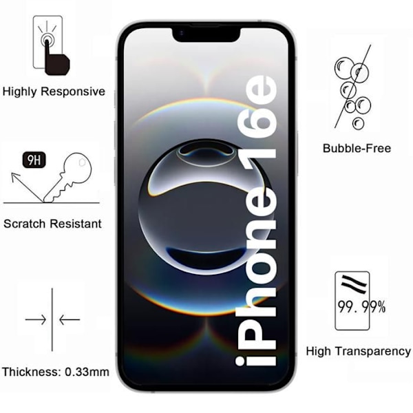 Coque iPhone 16e - Phonillico® - Mjuk - 1 Coque + 2 Härdat Glas - Kameraskydd - Magnetisk Transparent