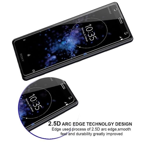 Skærmbeskyttelsesfilm - Phonillico® - Sony Xperia XZ2 - Pakke med 2 - Tempereret glas - Ridsefrit