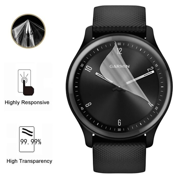 Skärmskydd för Garmin Vivomove Trend [Pack 6] Hållbart Ultra Tunt Plastskydd Phonillico Transparent