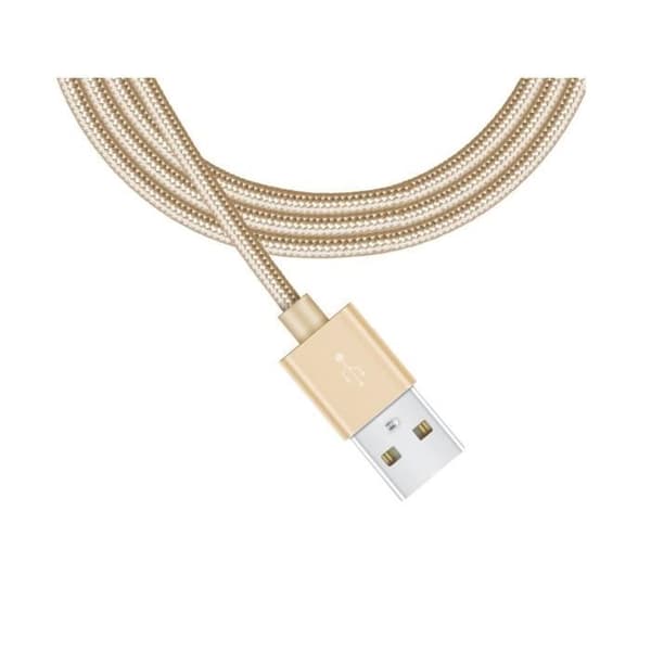 Kabel til Samsung Galaxy Tab A 8.0 2019 - micro usb Nylon Flettet Guld 1 Meter [SÆT 2] Phonillico®