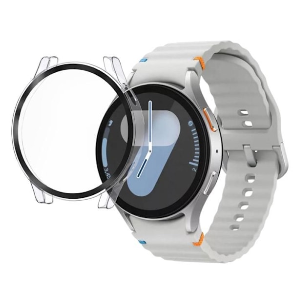 Coque yhteensopiva Samsung Galaxy Watch 7 44mm - Kovakotelo läpinäkyvä näyttö lasi Phonillico Transparent