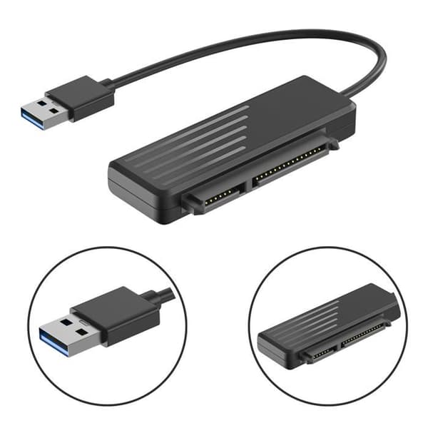USB 3.0 til SATA-adapter - Ubeskreven - HDD/SSD 2,5" - Plug&Play - Kompatibel med Windows/Mac/Linux