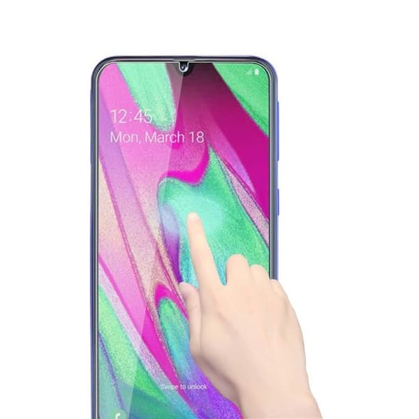 Stötsäker skal för Samsung Galaxy A40 och 2 härdade glas skydd för skärm Phonillico® Transparent