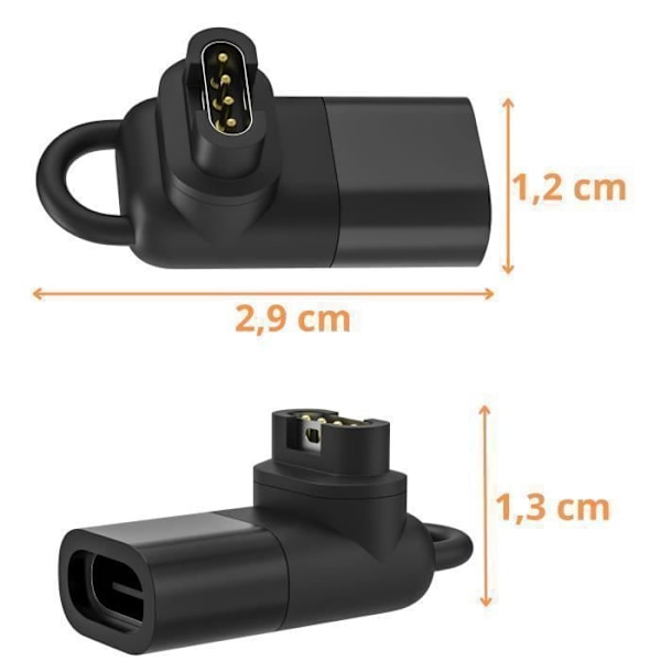 USB-C-adapter för Garmin Fenix 8 E 7 7S 7X 6 6S 6X 5S 5X Forerunner 945 955 965 45 245 265 Approach Vivoactive Phonillico®