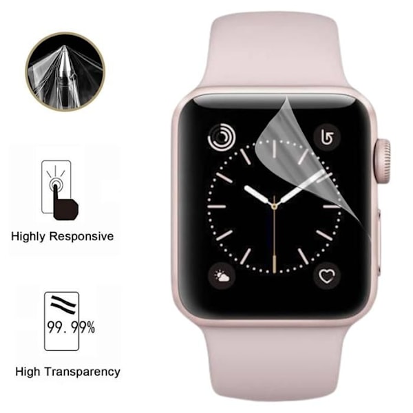 Näytönsuojus Watch Series 2 - 42mm [Paketti 6] Kestävä Ultra Ohut Muovisuojakalvo Phonillico Transparent