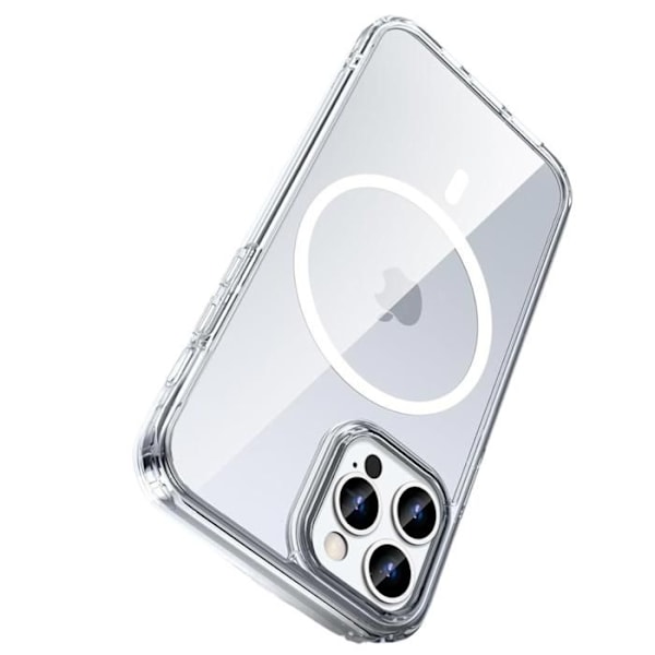 Skal för iPhone 16 PRO MAX - Transparent silikon med inbyggd magnetisk ring Phonillico® Transparent