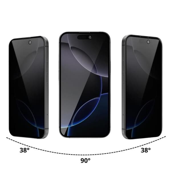 Hærdet Glas til iPhone 16 PRO MAX [Pakke 4] Sort Antispy Skærmbeskyttelse Phonillico® Svart