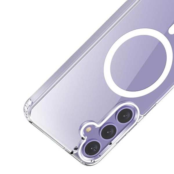 Skal - Phonillico® - Samsung Galaxy S24 PLUS - Transparent silikon - Flexibel - Integrerad magnetisk cirkel Transparent