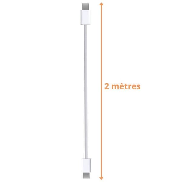 Hurtigoplader 20W + USB-C til USB-C kabel 2 meter til iPhone 15 - 15 PLUS - 15 PRO - 15 PRO MAX Phonillico®