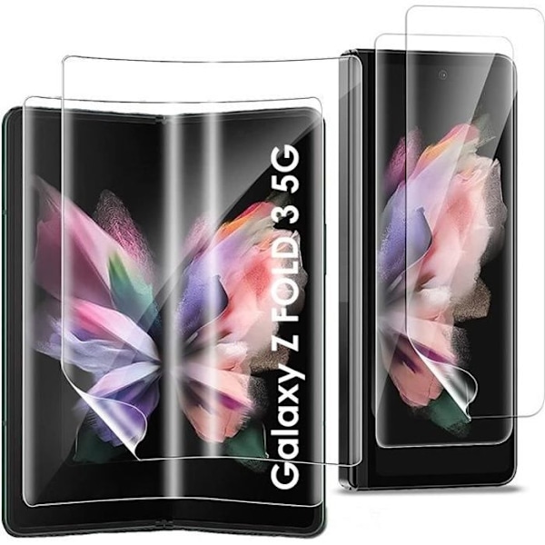 Skydd av plast för Samsung Galaxy Z FOLD 3 5G [Pack 2] Hållbart repfritt ultra tunt skydd Phonillico® Transparent