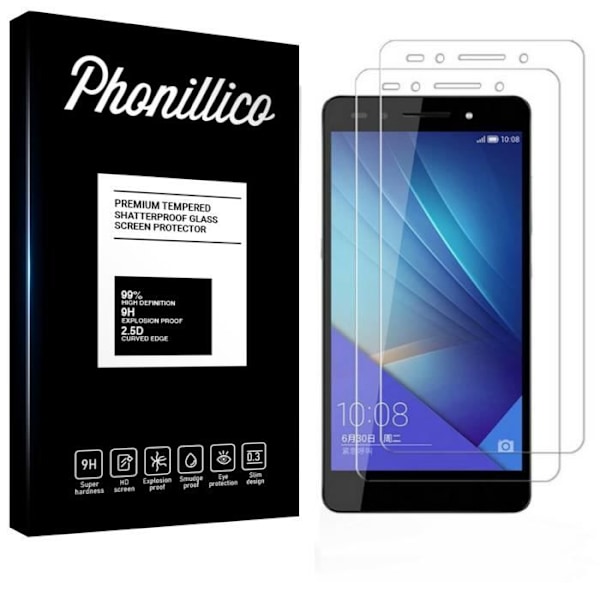 Näytönsuojakalvo - Phonillico® - Huawei HONOR 7 - 2 kappaleen pakkaus - Karkaistu lasi - Naarmunkestävä