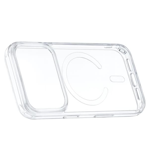 Coque til iPhone 17 PRO MAX - Transparent silicone med integreret magnetisk cirkel Phonillico® Transparent