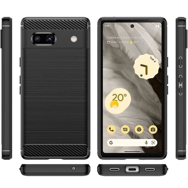 Cover til Google Pixel 7a - Sort TPU Blød Anti-Skrid Phonillico® Svart