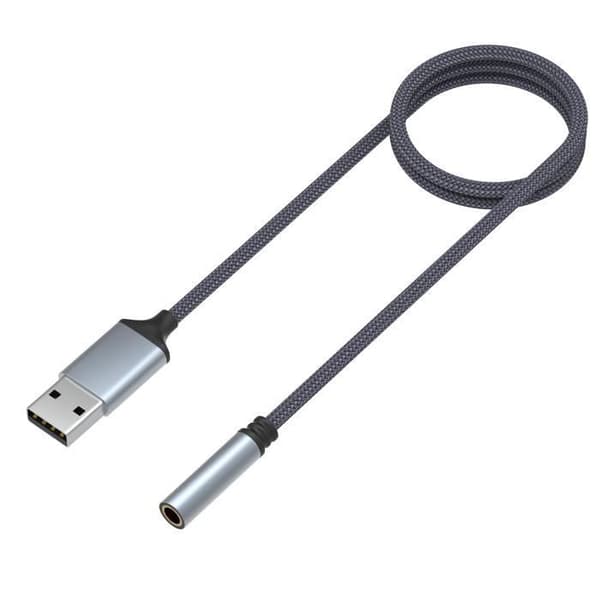 USB audioadapter til 3,5 mm TRRS hunstik, kompatibel med PC, Windows, Mac, tablet, PS5, PS4 Svart