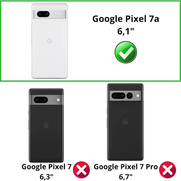 Coque Google Pixel 7a - Musta Lompakko Magneettisuljenta Korteille Phonillico® Svart