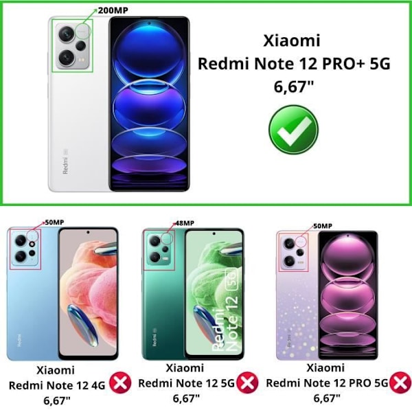 Härdat glas för Xiaomi Redmi Note 12 PRO PLUS 5G - Redmi Note 12 PRO+ 5G [Pack 2] Film Skyddsskärm Phonillico®