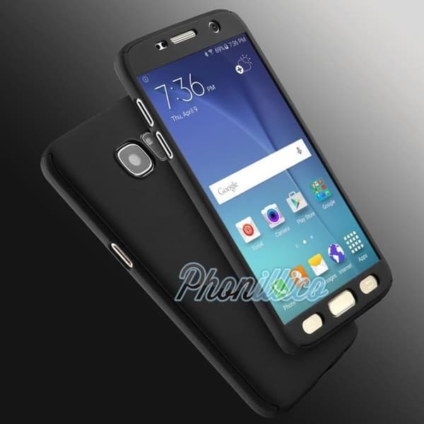 Coque til Samsung Galaxy S7 EDGE - 360 Fuldt Sort Phonillico® Svart