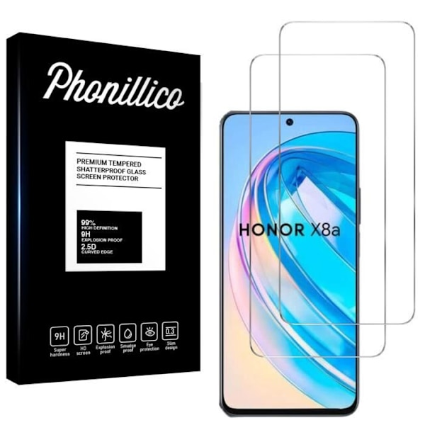Jäykistetty lasi Honor X8A:lle [Paketti 2] Näytönsuojakalvo Phonillico®